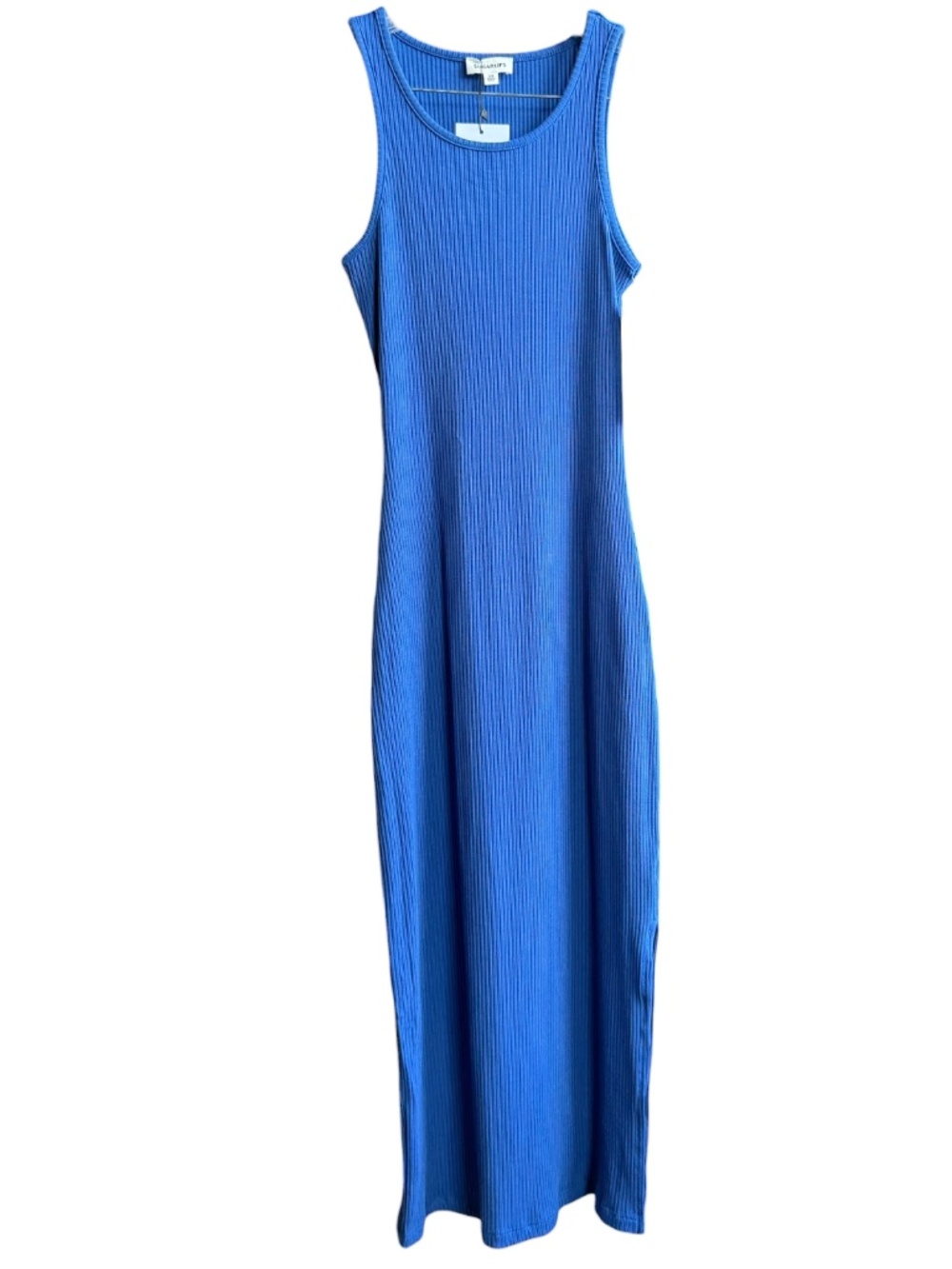 NWT SUGARLIPS Lisbon Tank Style Sleeveless Ribbed Cobalt Blue Midi Dress Sz XS